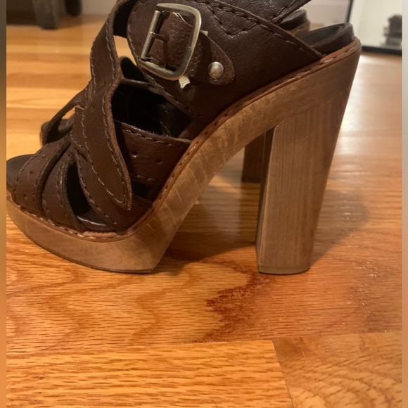 Chloe brown leather platform sandals size 37 - Picture 2 of 4